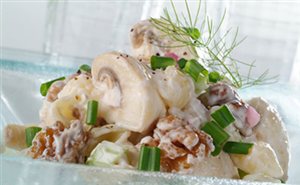 Tasty Tuesday - Mushroom and walnut pasta salad.